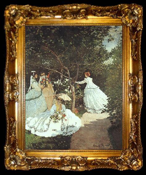 framed  Claude Monet Women in the Garden, ta009-2